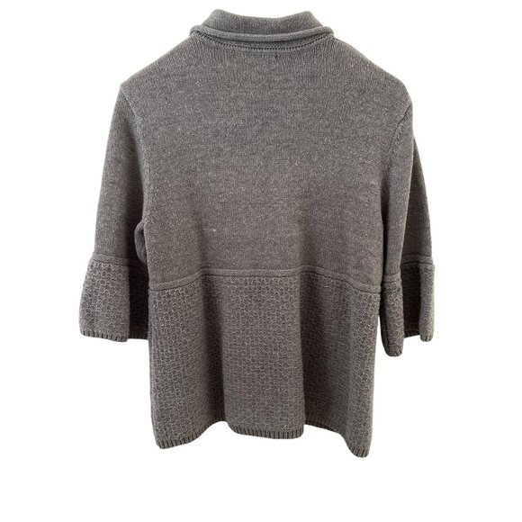 WOMEN'S M Style & Co gray 3/4 sleeve button cardigan‎ sweater - Picture 2 of 6